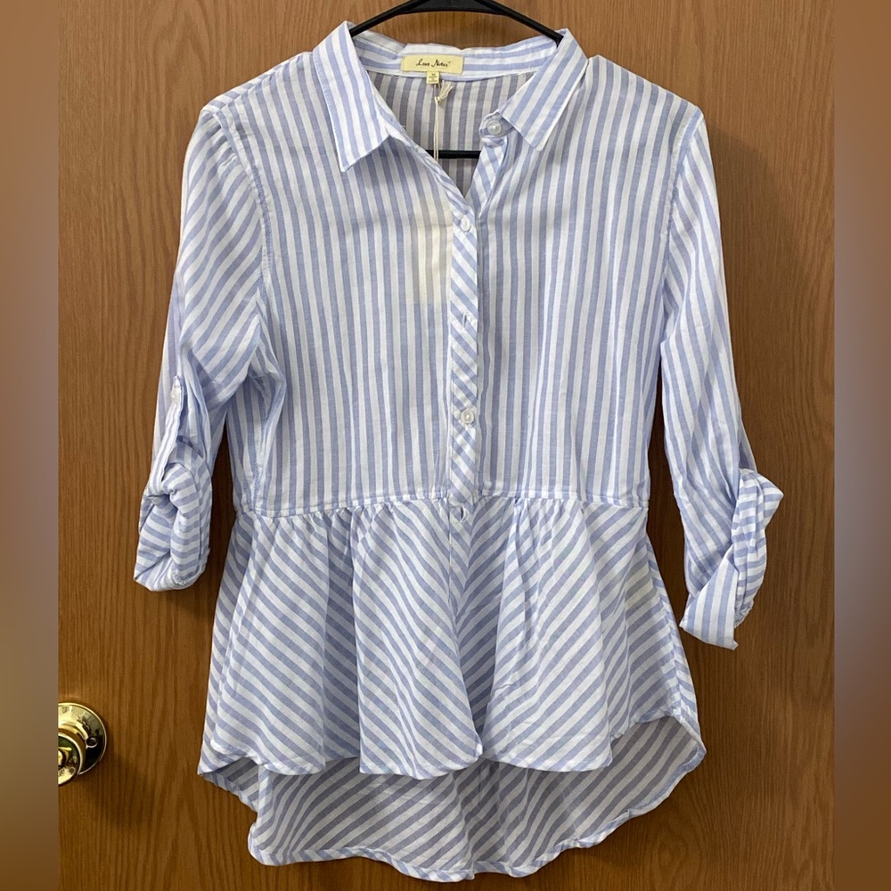 Striped button down shirt!